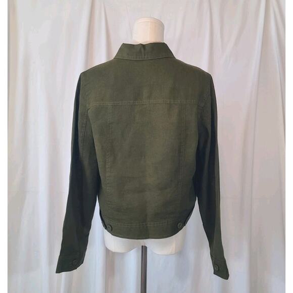 Quince European Linen Jacket Martini Olive Green Small New - Picture 9 of 12